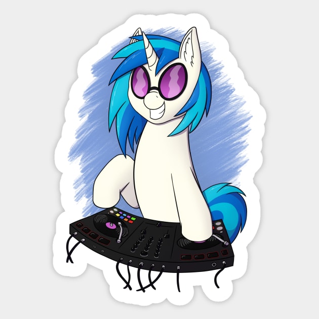 Music is my Religion (Vinyl Scratch, Without Text) Sticker by Heartbeat Unicorn